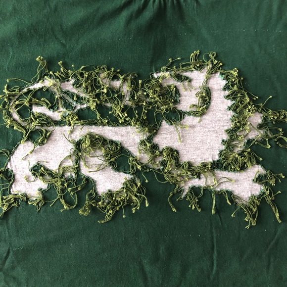 Incredible Produx Coupe green long sleeves crew neck ripped top special inserts - Picture 5 of 9